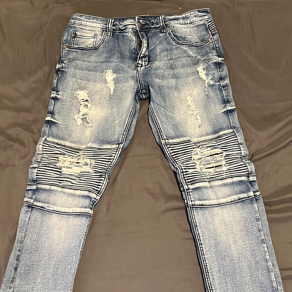 Edison Ripped Moto Jeans